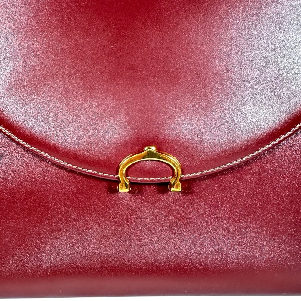 CARTIER Must Line Leather Top Handle Bag in Bordeaux - Picture 7 of 16